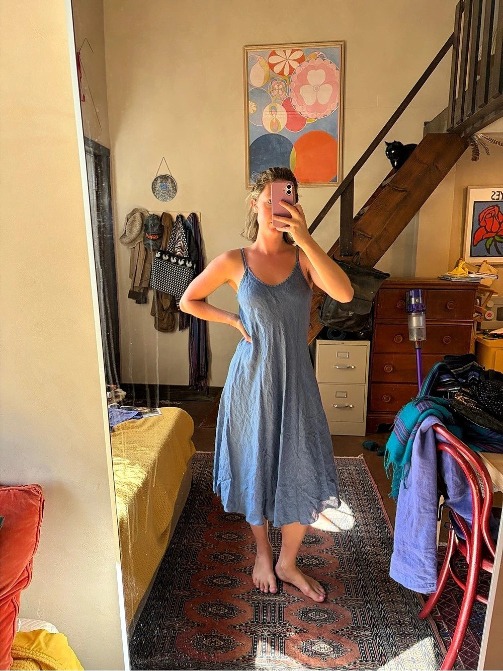 Blue Linen Dress Like New